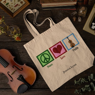 Bolsa Tote Violino de Paz Personalizado Violino