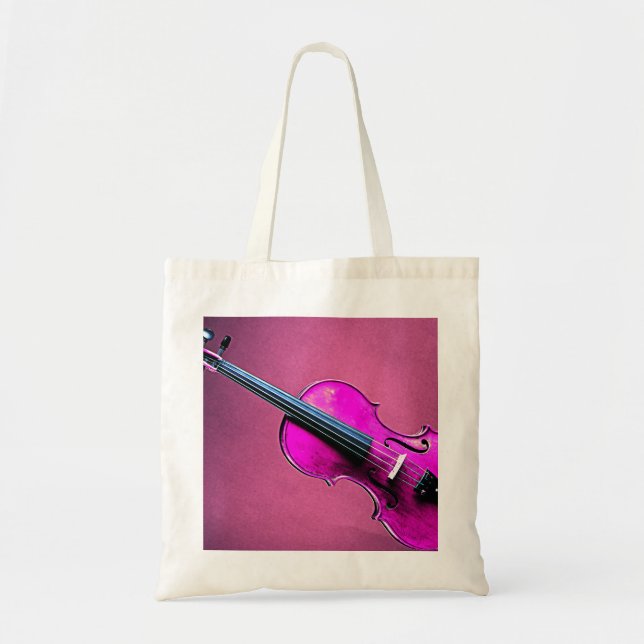 Bolsa Tote Violino do rosa da sacola da viola do violino (Frente)