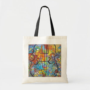 Bolsa Tote Violino e flores