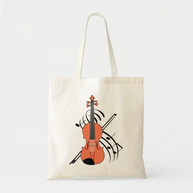 Bolsa Tote Violino e Música (Frente)