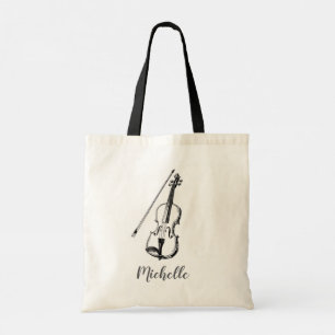 Bolsa Tote Violino musical vintage personalizado