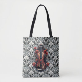 Bolsa Tote Violino Preto em GMajor Art Déco \Tote de Ombro