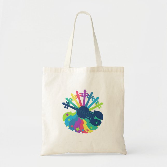 Bolsa Tote Violino Totebag do arco-íris (Frente)