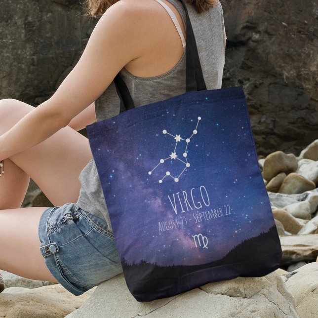 Bolsa Tote Virgem | Constelação Zodiac Personalizada (Criador carregado)