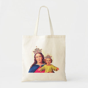 Bolsa Tote Virgem Maria rainha com Jesus