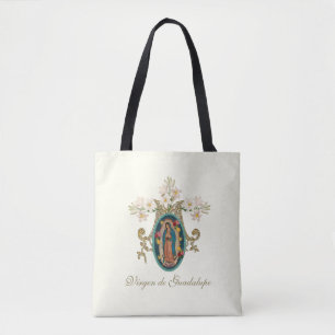 Bolsa Tote Virgem Religiosa Mary Marian Cross Guadalupe