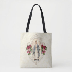 Bolsa Tote Virgem Rosa Católica Religiosa Maria