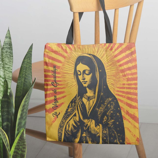 Bolsa Tote Virgen de Guadalupe Drape (Perfect for those who love mixing tradition with bold, artistic vibes!)