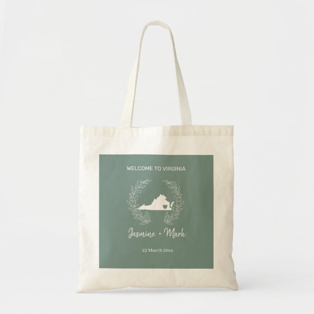 Bolsa Tote Virginia Destination Wedding Welcome (Frente)