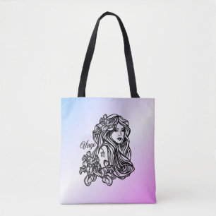 Bolsa Tote Virgo A Virgem Zodíaco Roxo