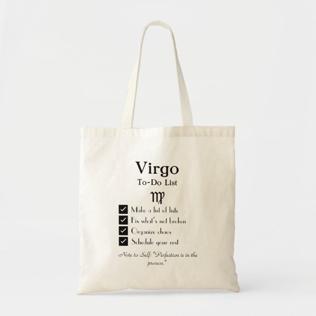 Bolsa Tote Virgo - Lista de Tarefas (Frente)