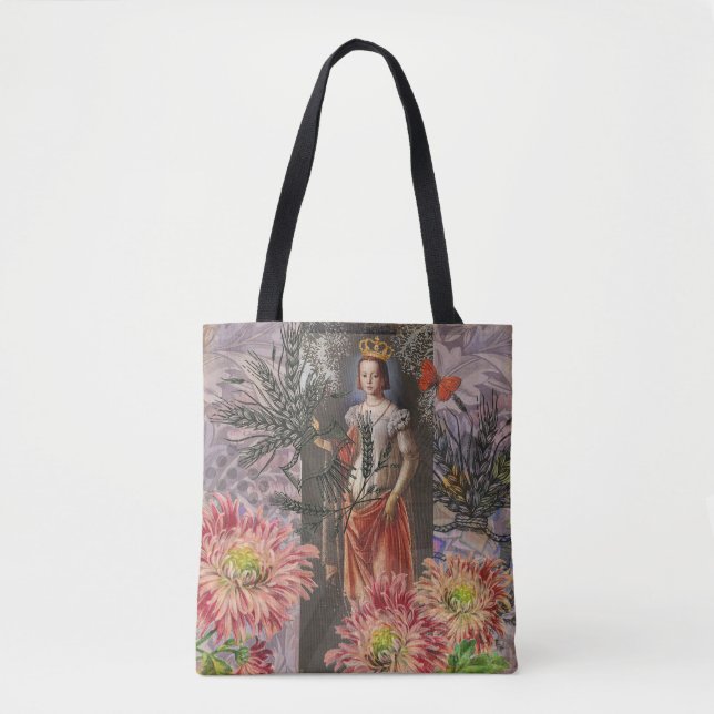 Bolsa Tote Virgo Mulher Retrato Antiquado Rico Colorido (Frente)