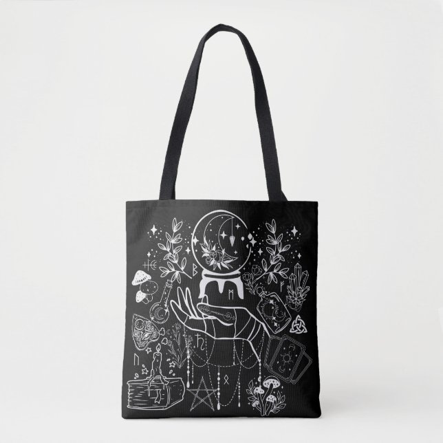 Bolsa Tote Visão das bruxas: Design visionário místico (Frente)