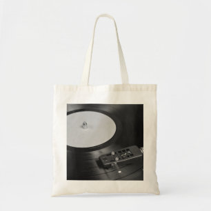 Bolsa Tote Visão geral de disco de vinil tocando em um toca-d