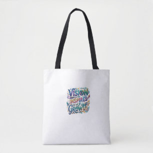 Bolsa Tote Visão Inspira Crescimento – Tipografia Motivaciona