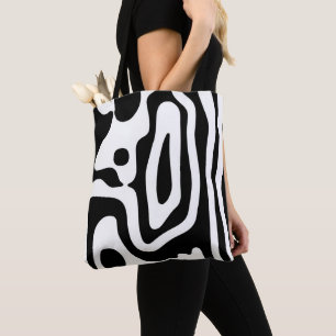 Bolsa Tote Vise Grip: Abstrato preto e branco