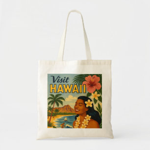 Bolsa Tote Visita de Meados do Século ao Turismo do Havaí Art
