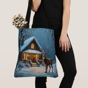 Bolsa Tote Visita de Natal Nevado do Grande Buck