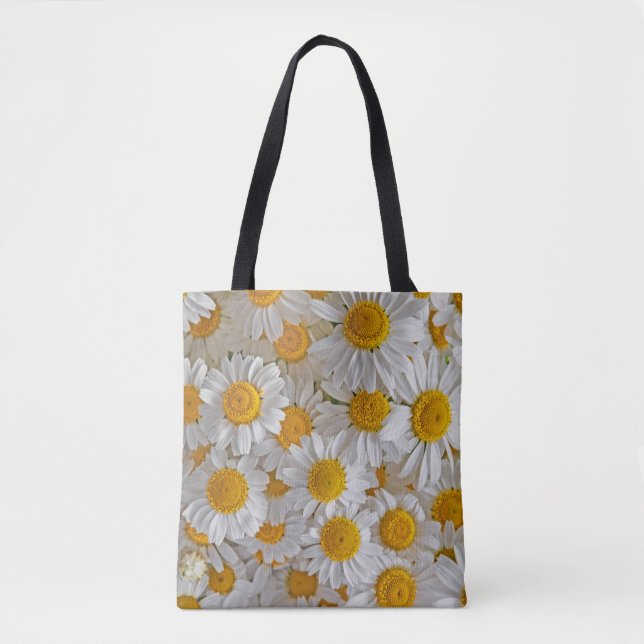 Bolsa Tote Visitas Brancas: Belo Fundo Floral (Frente)
