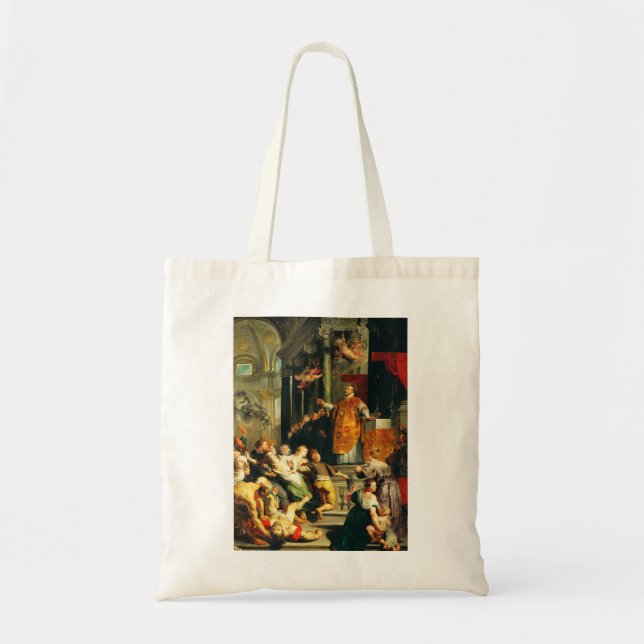 Bolsa Tote Visões de Ignatius por Peter Paul Rubens (Frente)