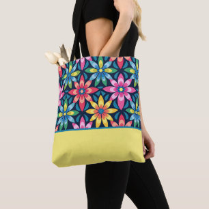 Bolsa Tote Visor de 60s do Vintage Mod Daisies, bloco de core