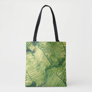 Bolsa Tote Vista aérea do campo verde