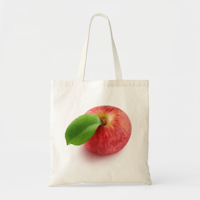 Bolsa Tote Vista de cima da maçã vermelha (Frente)