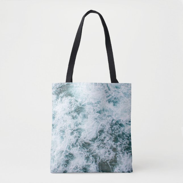 Bolsa Tote Vista de cima das ondas oceânicas (Frente)