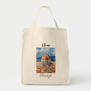 Bolsa Tote Vista de Firenze/ Florença Duomo em aquarela