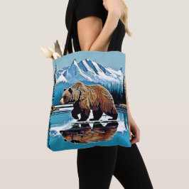 Bolsa Tote Vista de Montanha do Lago Grizzly