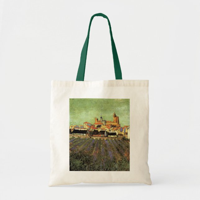 Bolsa Tote Vista de Saintes Maries por Vincent van Gogh (Frente)