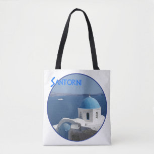 Bolsa Tote Vista do Porto de Santorini