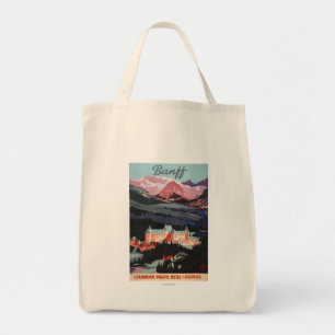 Bolsa Tote Vista geral do poster de Banff Springs Hotel