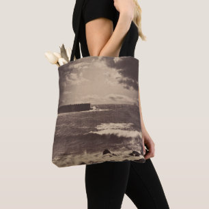 Bolsa Tote Vista panorâmica da costa à noite