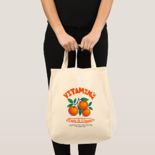 Bolsa Tote Vitamina C Laranja Fruta Vintage