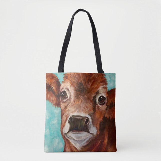 Bolsa Tote Vitelo de Olhos Grandes Aqua (Frente)