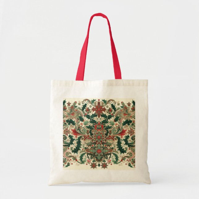 Bolsa Tote Vitoriano/Clássico/Natais vintages (Frente)