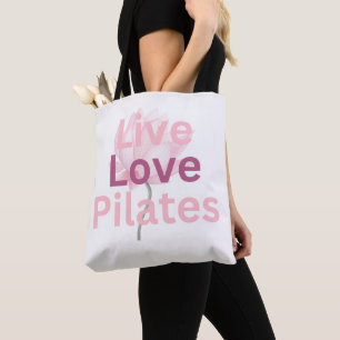 Bolsa Tote Viva Amor Pilates Lótus Bem-Estar Calmo Presente p