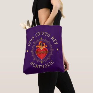Bolsa Tote Viva Cristo Rey Sagrado Coração Católico