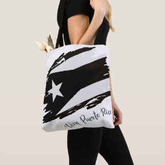 Bolsa Tote Viva Porto Rico Bandeira Branca e Preta
