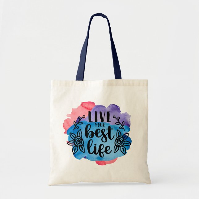 Bolsa Tote Viva sua melhor vida (Frente)