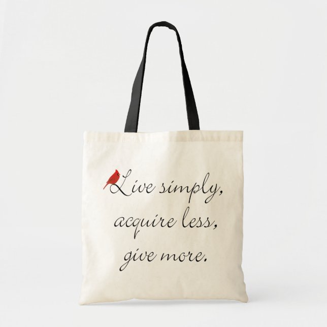 Bolsa Tote Vive simplesmente o saco (Frente)