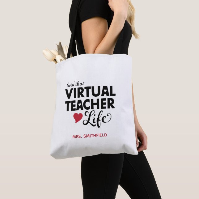Bolsa Tote Vivendo a vida do professor virtual (Close Up)