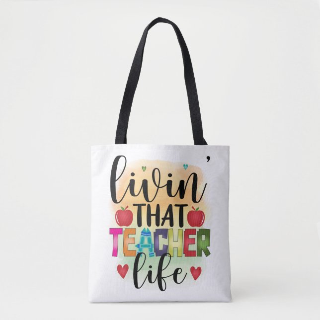 Bolsa Tote Vivendo Aquela Vida De Professores - Presente Para (Frente)