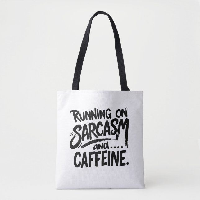 Bolsa Tote Vivendo de Sarcasmo e Cafeína (Frente)