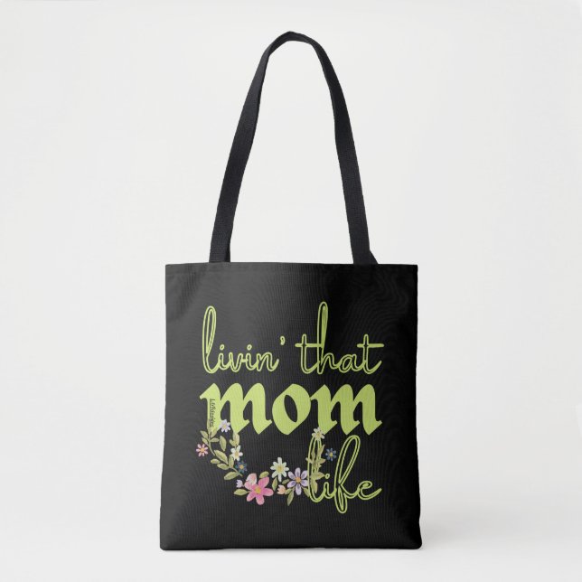 Bolsa Tote VIVENDO ESSA ideia de presente de dia de as mães d (Frente)