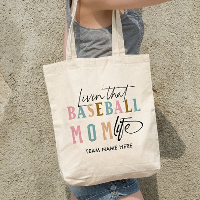 BOLSA TOTE VIVENDO ESSA VIDA DA MÃE BASEBALL (Criador carregado)