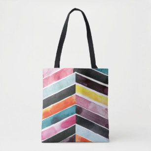 Bolsa Tote Vivid Watercolor Chevron I