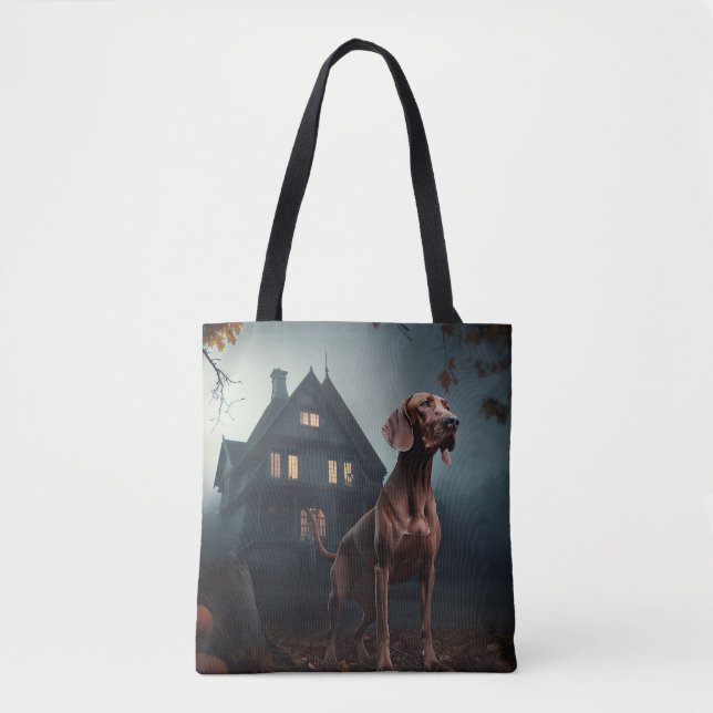 Bolsa Tote Vizsla Halloween Assustador (Frente)