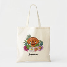 Vizsla Húngaro Com Flores Coloridas E Nome